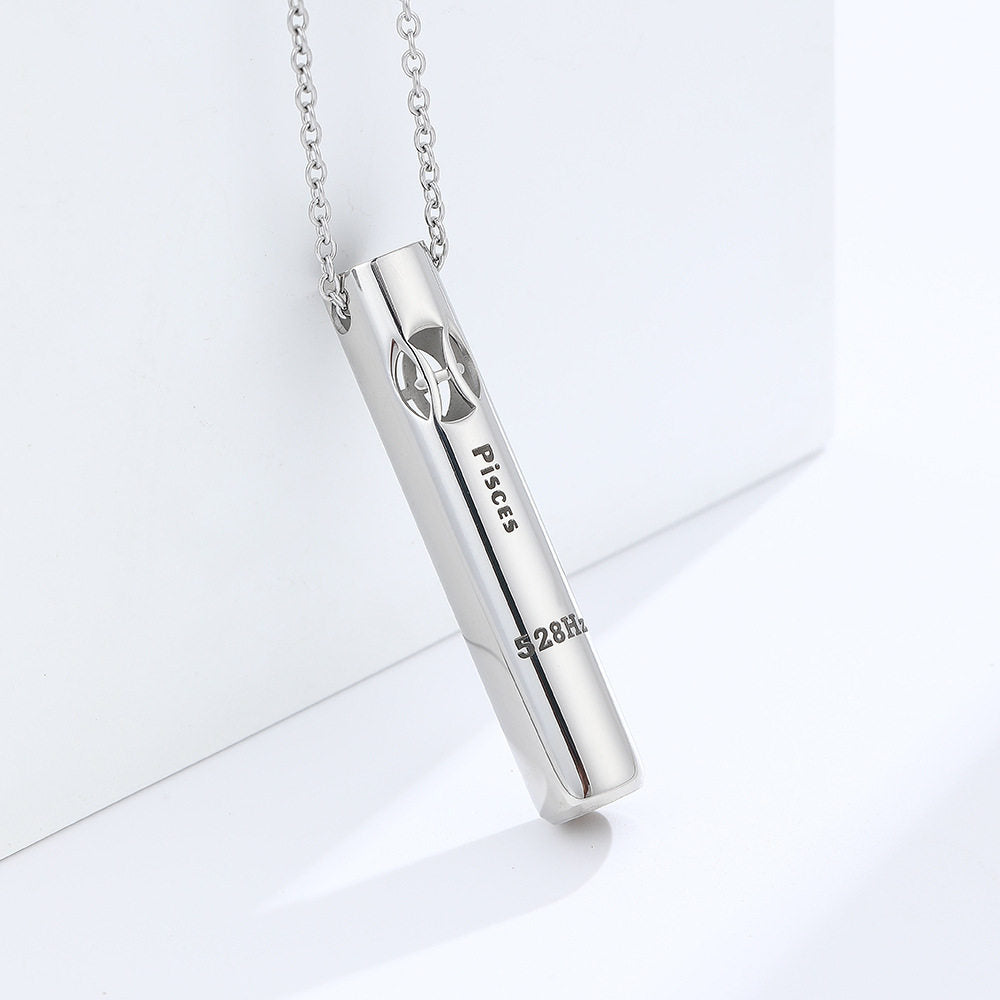 Breathing Whistle Zodiac Necklace with 528Hz Meditation Pendant