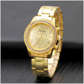 Three-Eye Diamond Accent Alloy Women's Watch