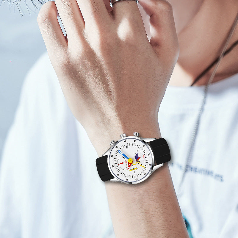 Multifunctional Moon Phase Chronograph Watch for Youth