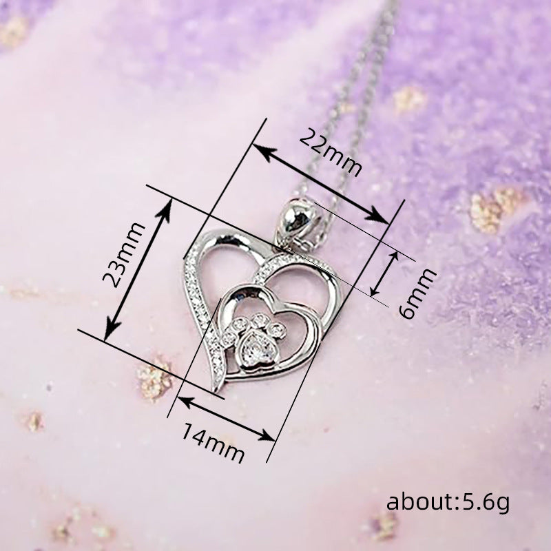 Sweet Heart Cat Claw Necklace