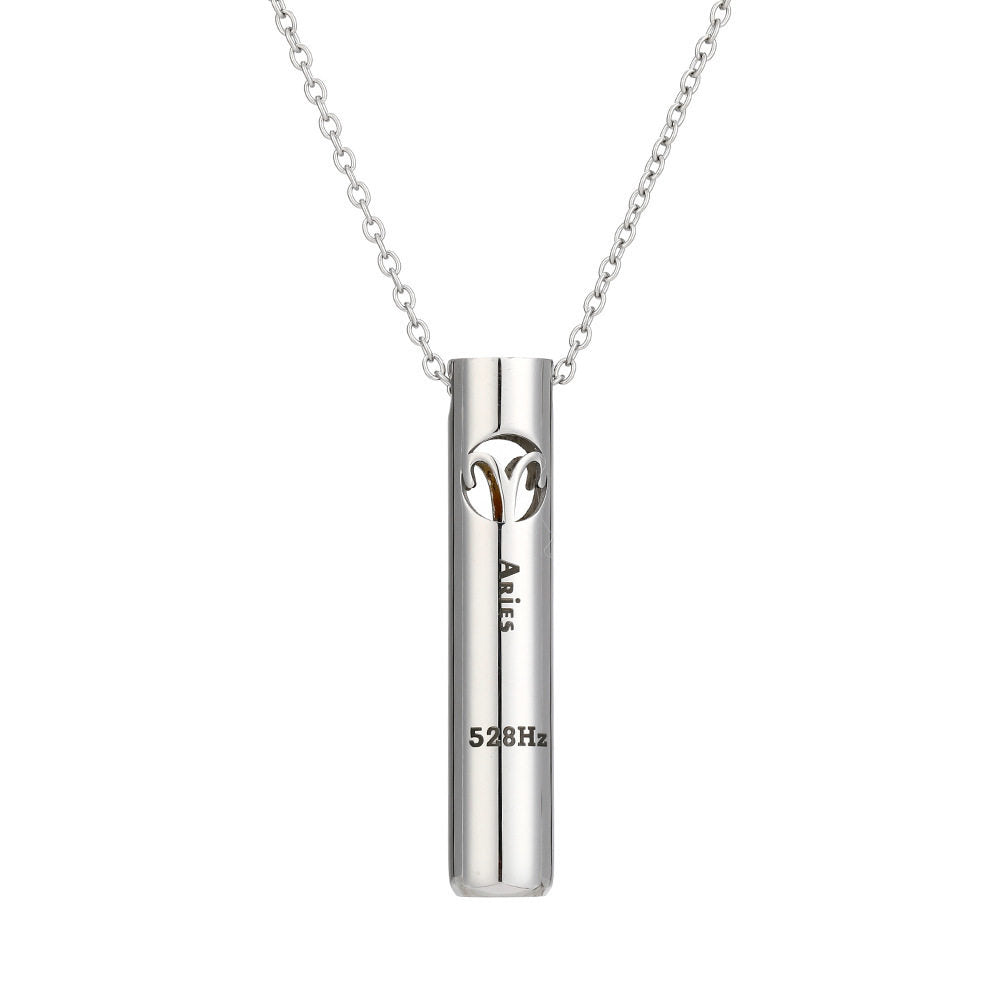 Breathing Whistle Zodiac Necklace with 528Hz Meditation Pendant