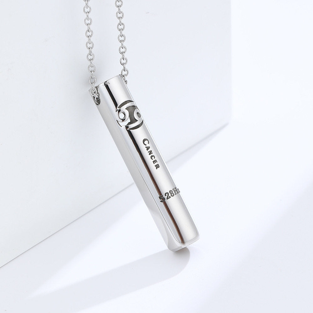 Breathing Whistle Zodiac Necklace with 528Hz Meditation Pendant