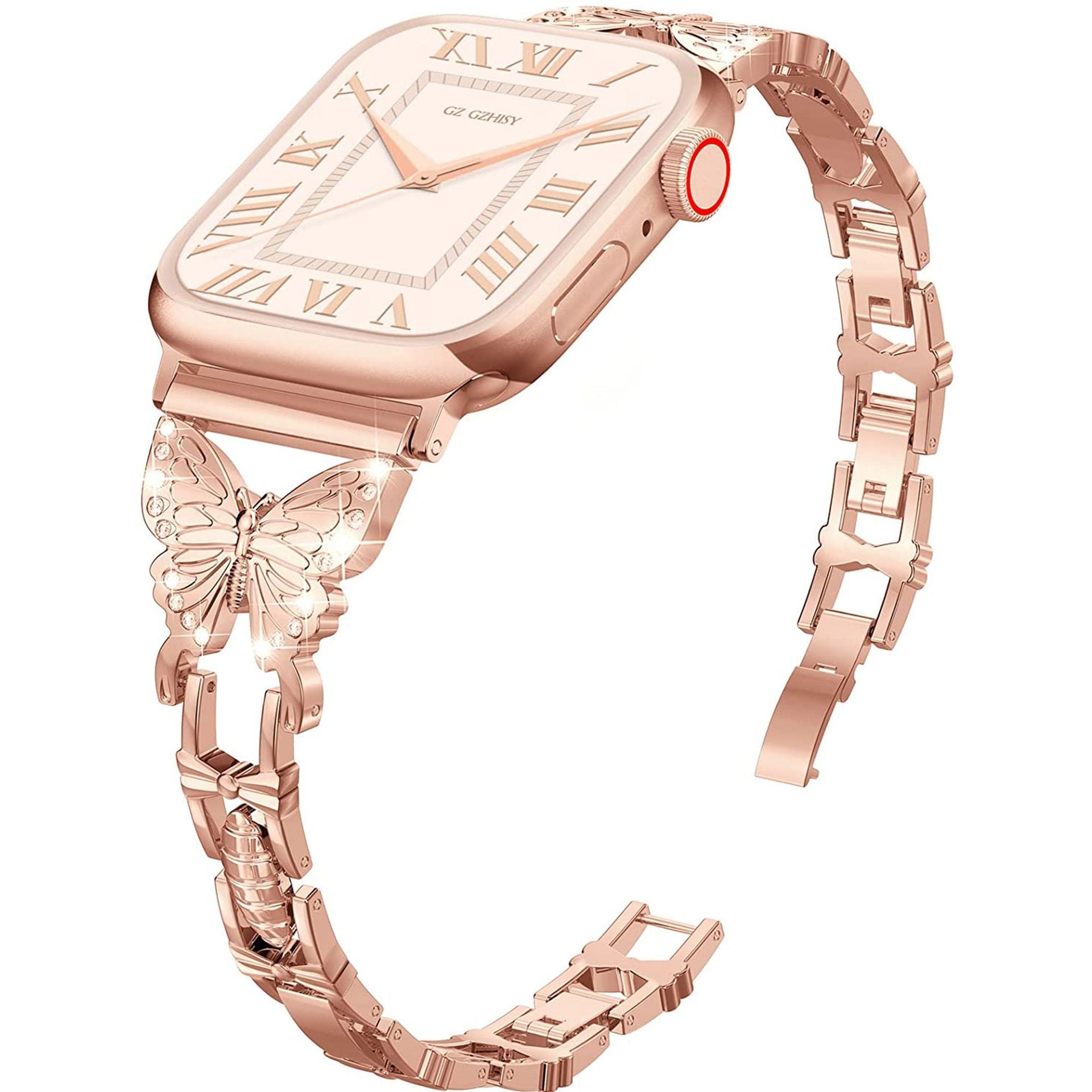 Butterfly Diamond Metal Watch Strap