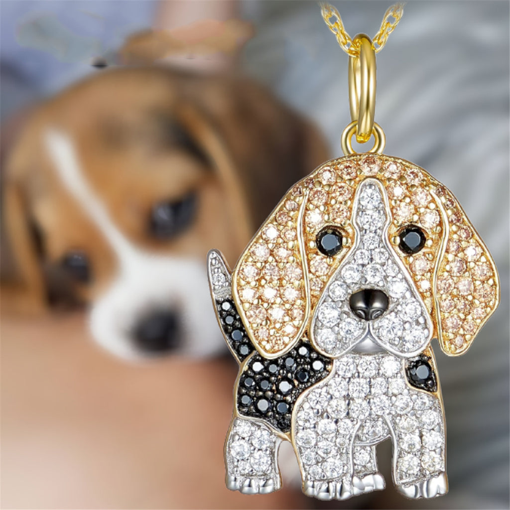 Cute Beagle Dog Pendant Necklace