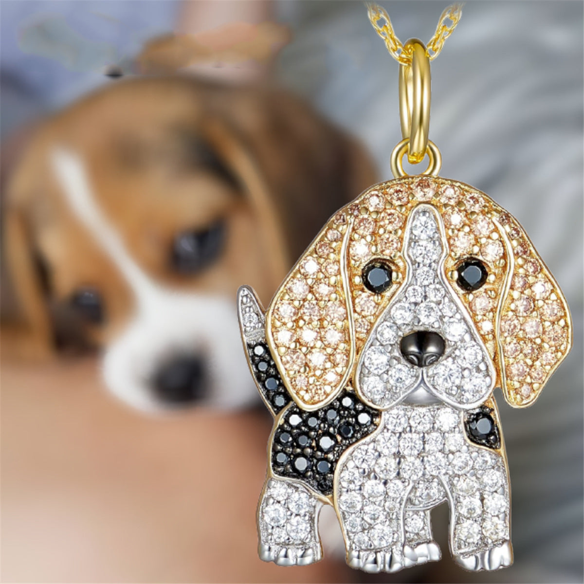 Cute Beagle Dog Pendant Necklace