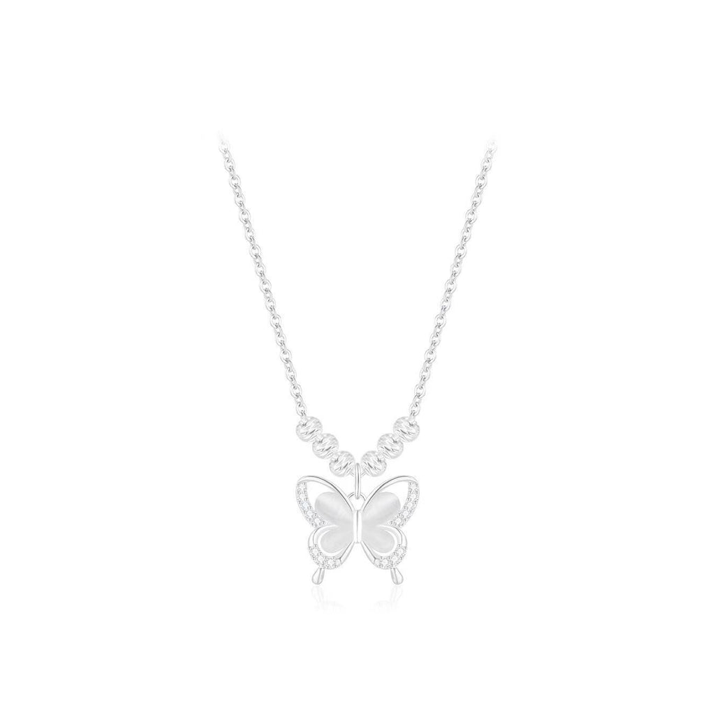 Ice Clear Butterfly Cat's Eye Adjustable Necklace