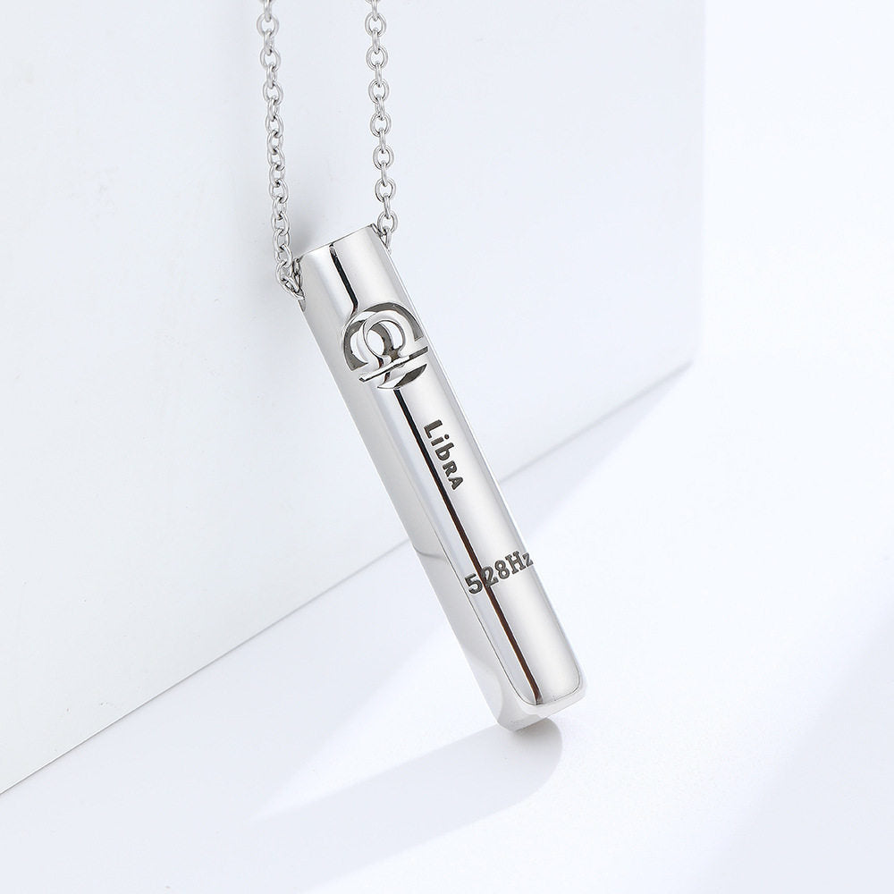 Breathing Whistle Zodiac Necklace with 528Hz Meditation Pendant