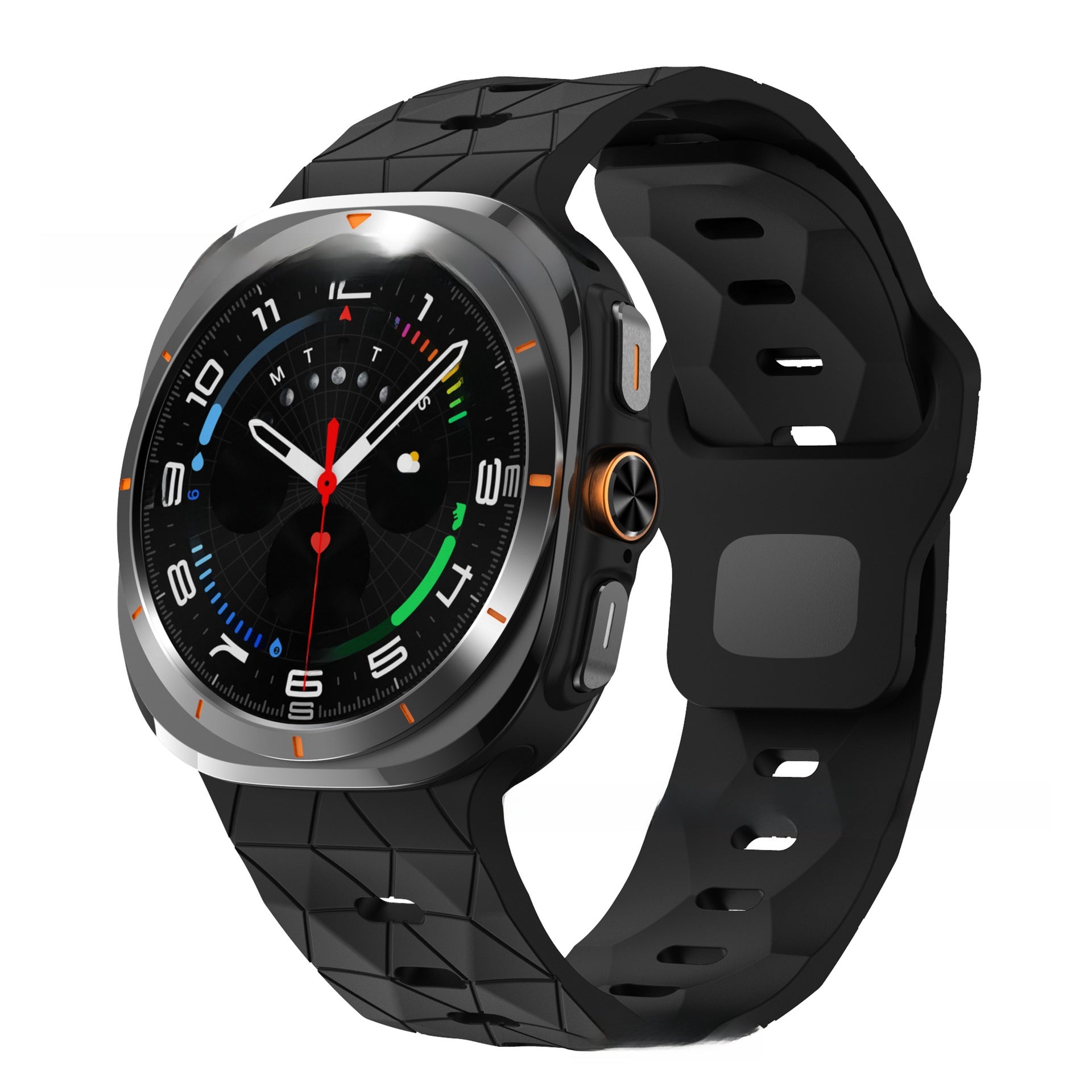 Football Pattern Reverse Buckle Silicone Strap for Samsung Watch