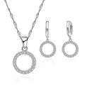 Vintage Sterling Silver Cubic Zirconia Necklace and Earrings Set