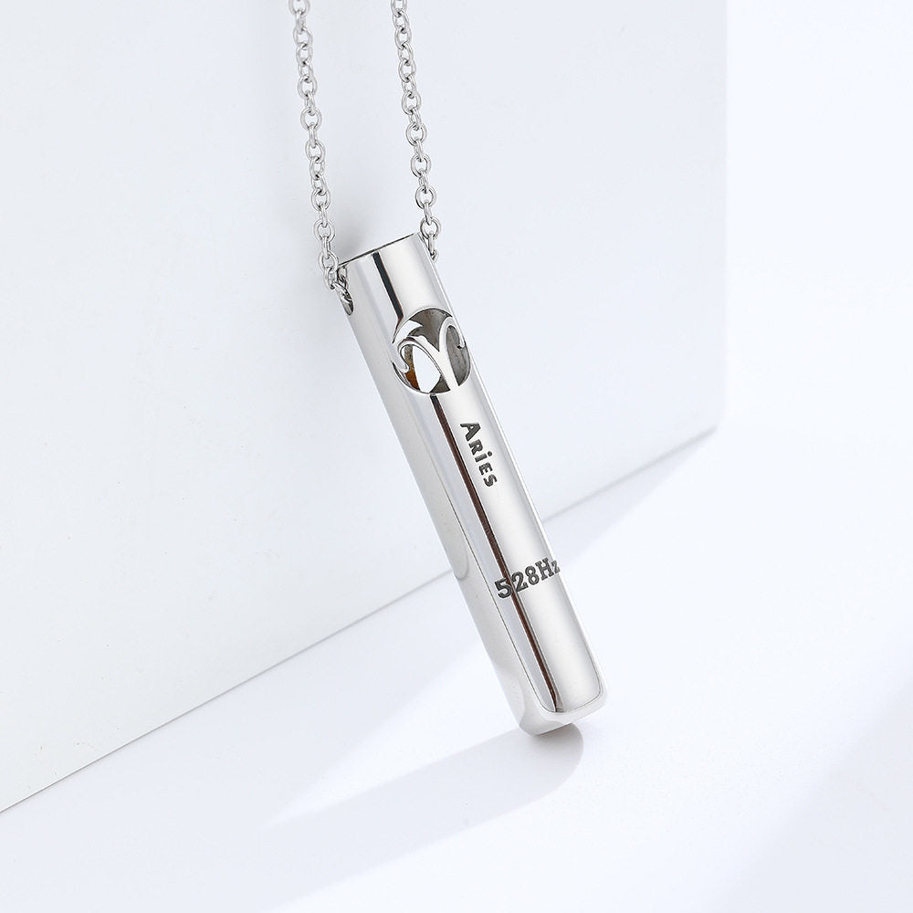 Breathing Whistle Zodiac Necklace with 528Hz Meditation Pendant