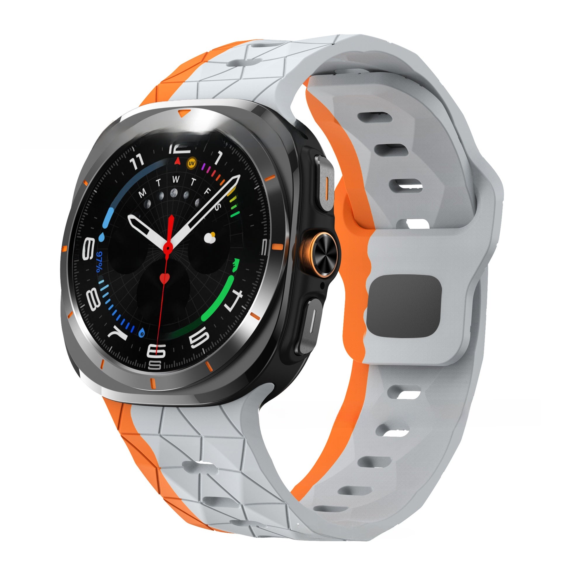 Football Pattern Reverse Buckle Silicone Strap for Samsung Watch