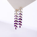 Gradient Diamond Leaf Earrings and Necklace Set