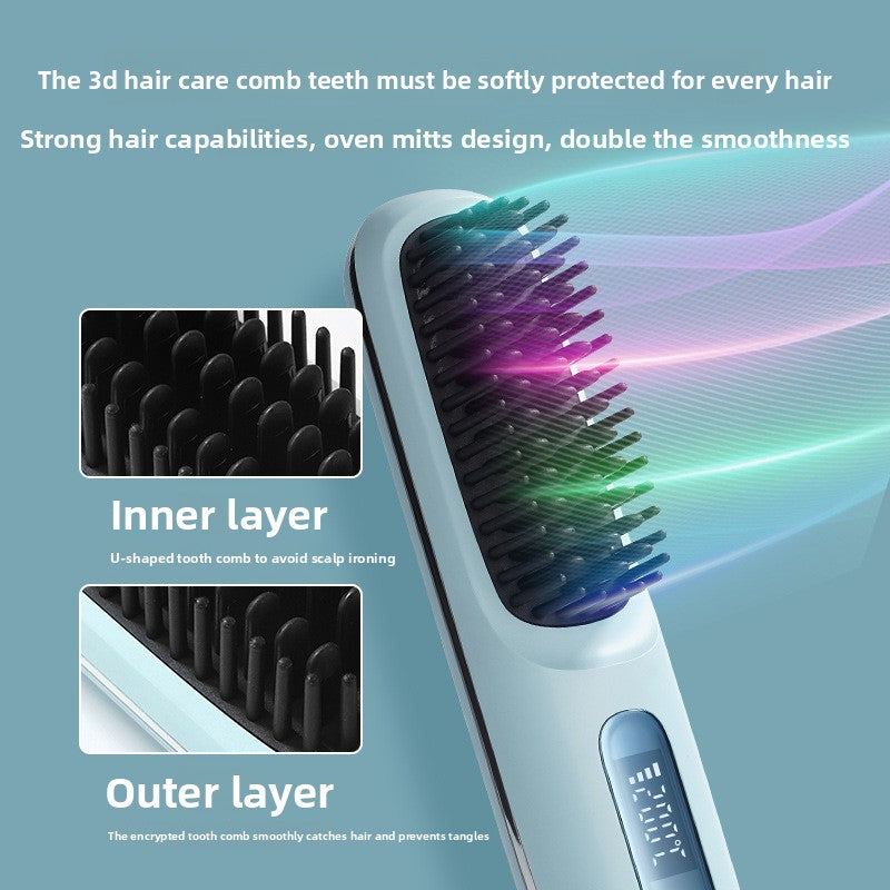 Wireless LCD Hair Straightener Comb