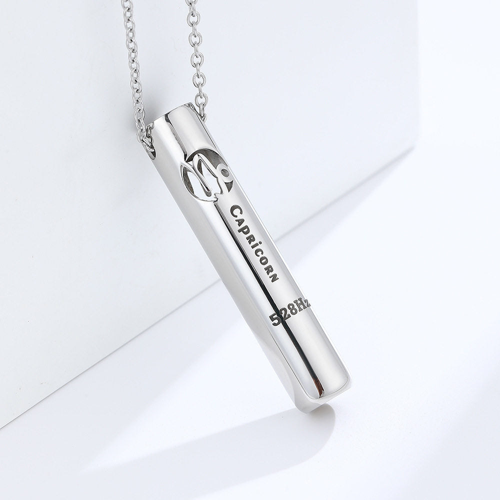 Breathing Whistle Zodiac Necklace with 528Hz Meditation Pendant