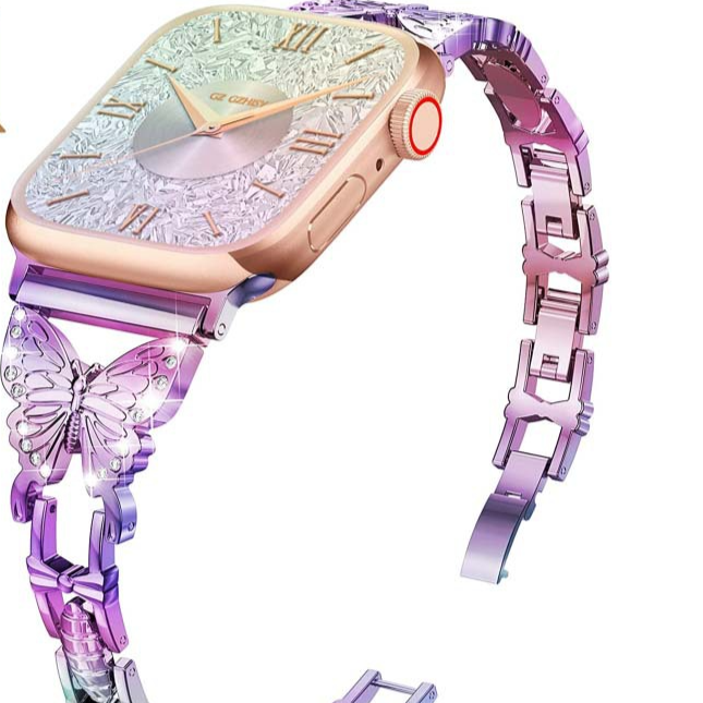 Butterfly Diamond Metal Watch Strap