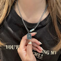 Titanium Steel Letter Charm Necklace