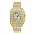 Hip Hop Quartz Watch Set with Bracelet and Necklace