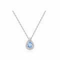 Blue Tear Drop Pendant Necklace