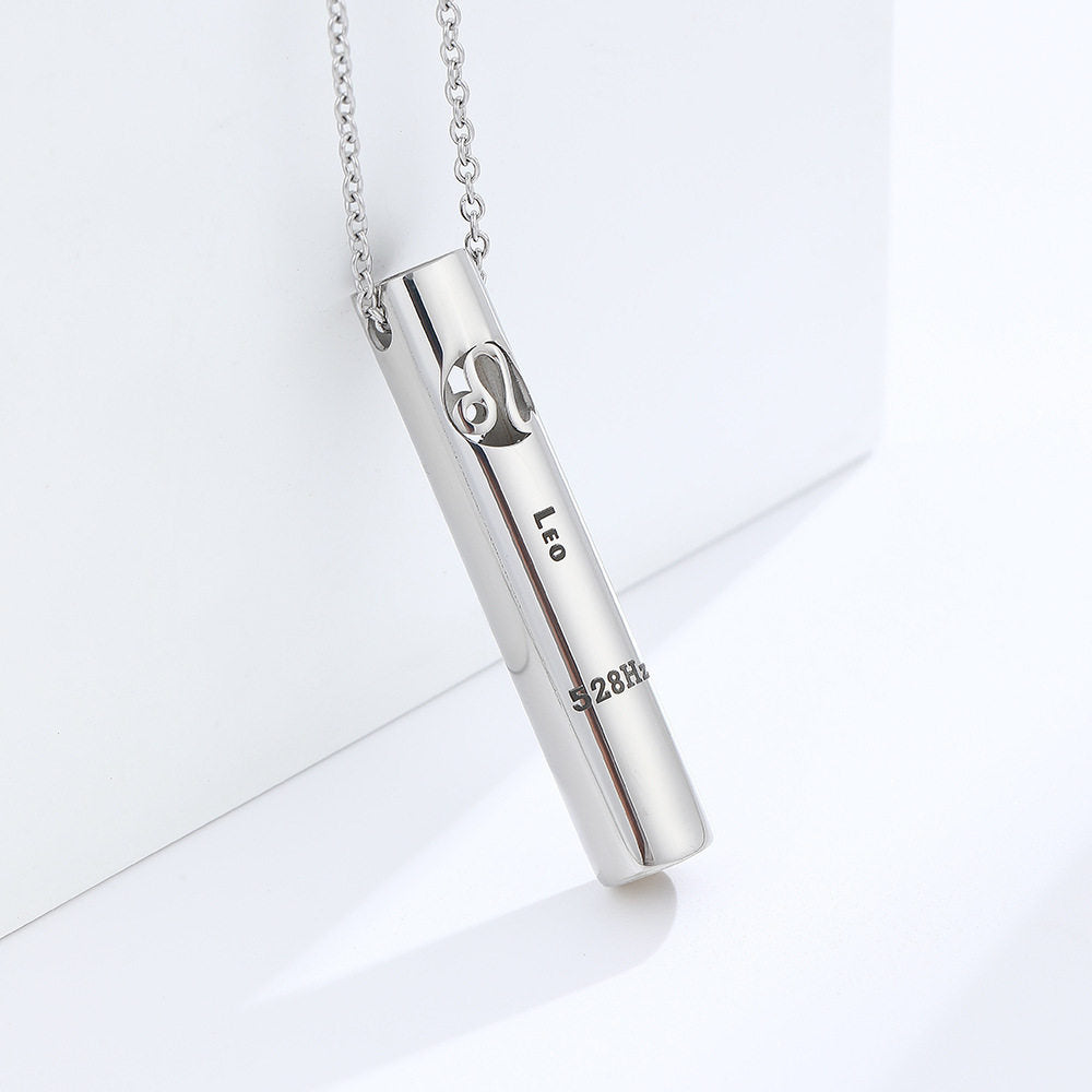 Breathing Whistle Zodiac Necklace with 528Hz Meditation Pendant
