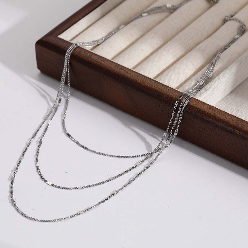 Women's Layered Gold Plated Geometric Necklace