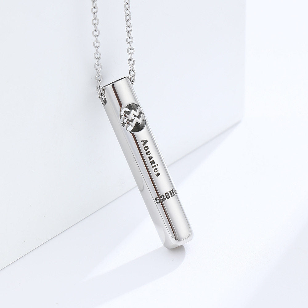 Breathing Whistle Zodiac Necklace with 528Hz Meditation Pendant