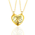 Lagou Heart-Shaped Couple Necklace with Magnetic Pendant