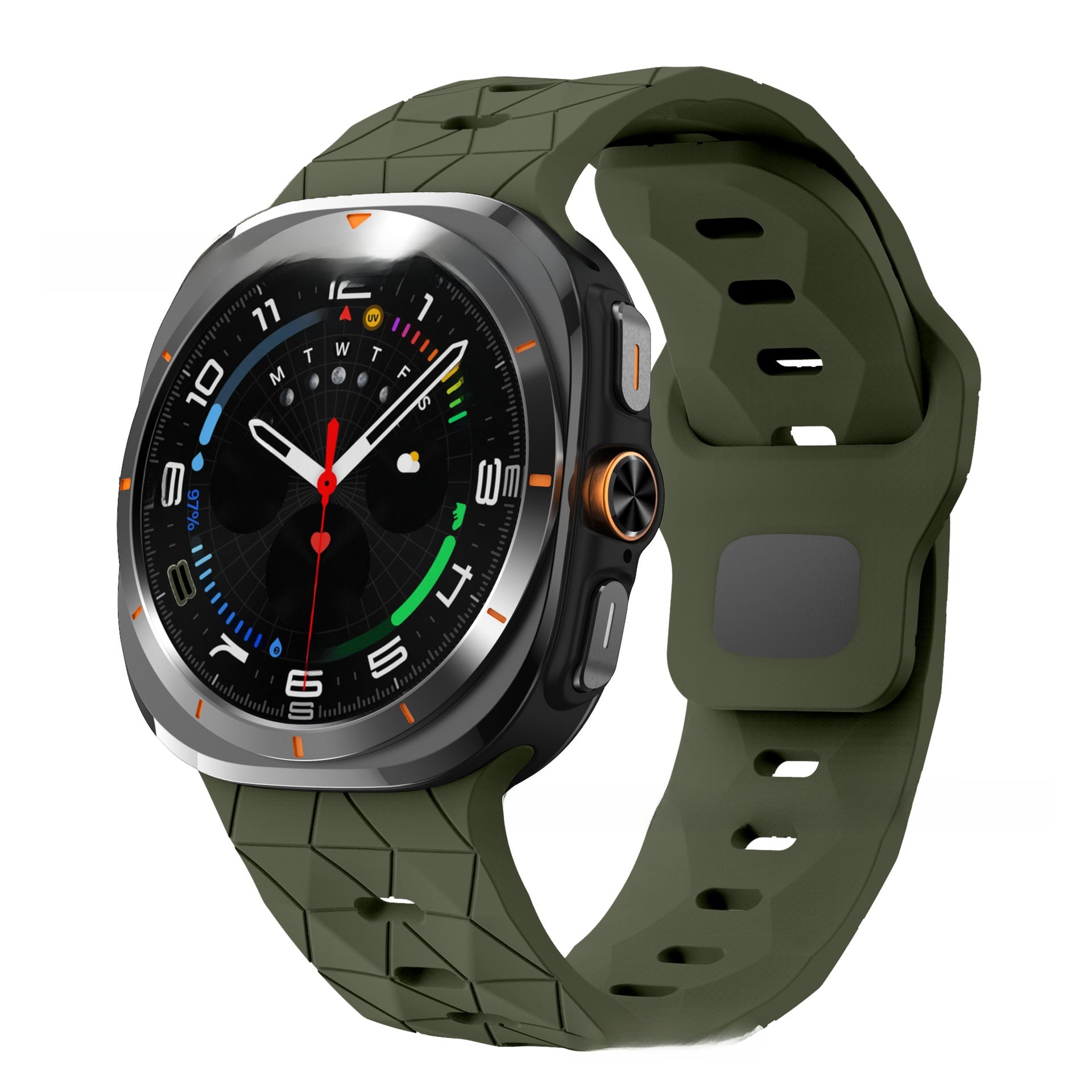 Football Pattern Reverse Buckle Silicone Strap for Samsung Watch