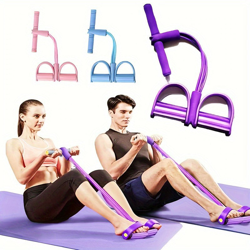 Elastic Exercise Tension Rope with Foot Pedals