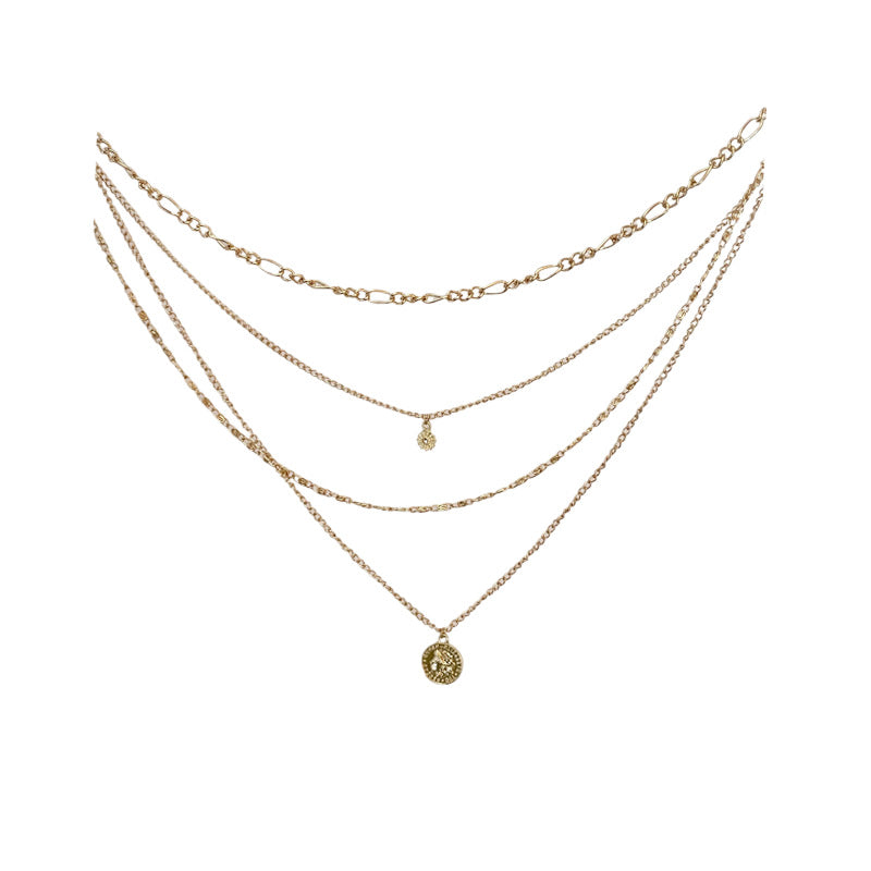 Layered Coin Portrait Necklace
