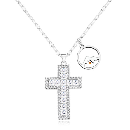 Adjustable Zircon Cross Pendant Necklace