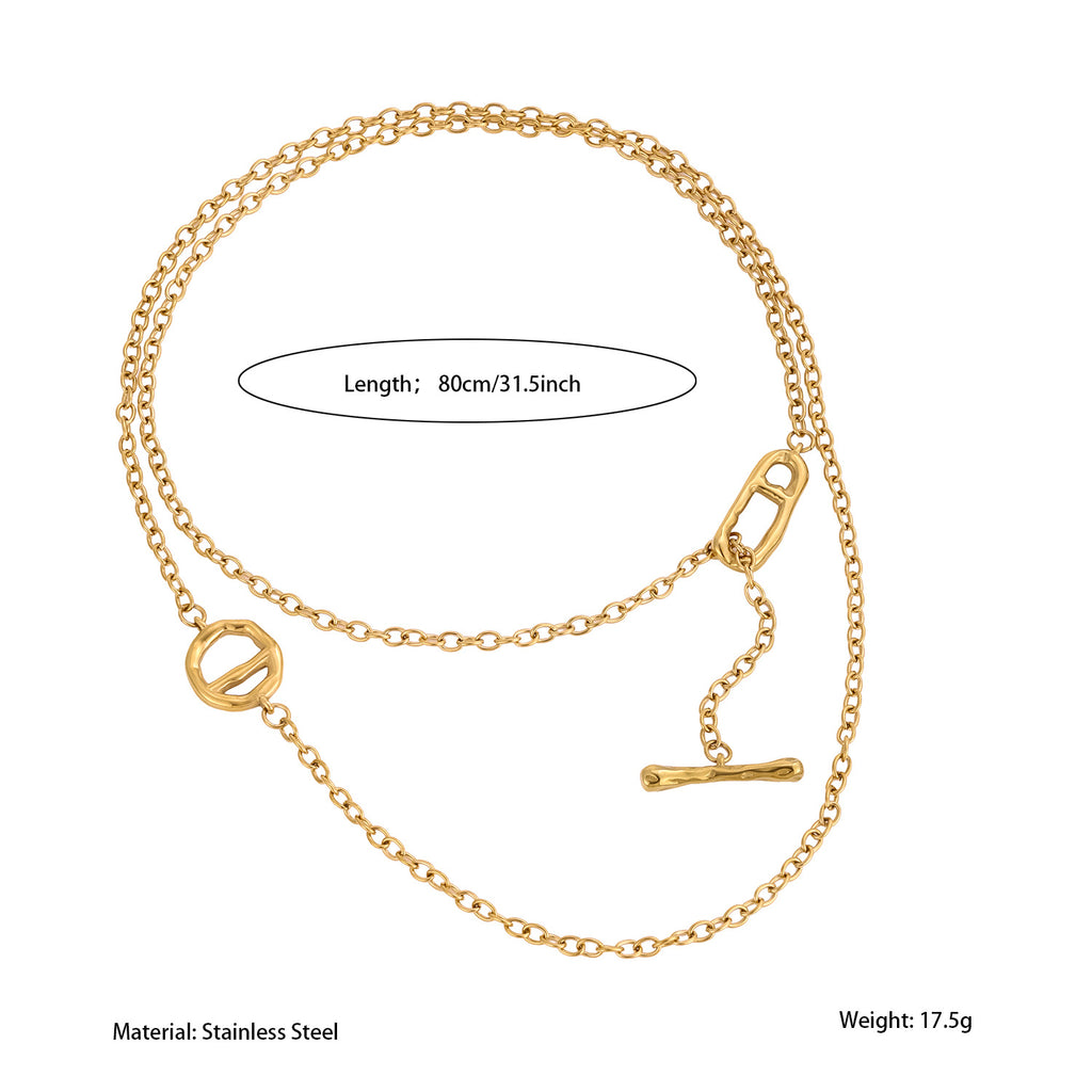 Stylish Two-Tone Stainless Steel Necklace