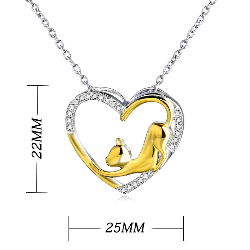 Cat Pendant Gold Plated Necklace