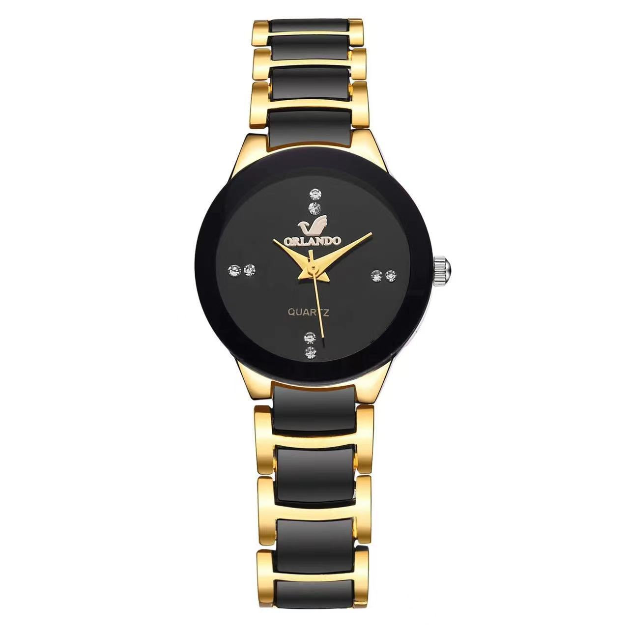 Minimalist Dial Quartz Watch with Steel Band