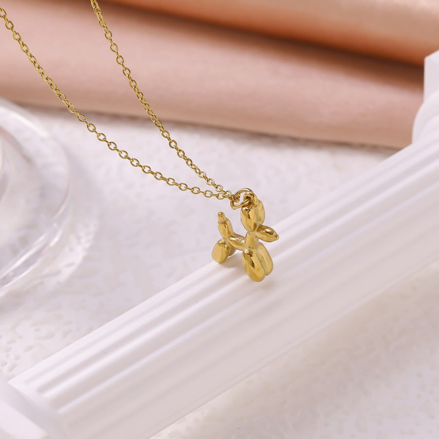 3D Dog Pendant Stainless Steel Necklace