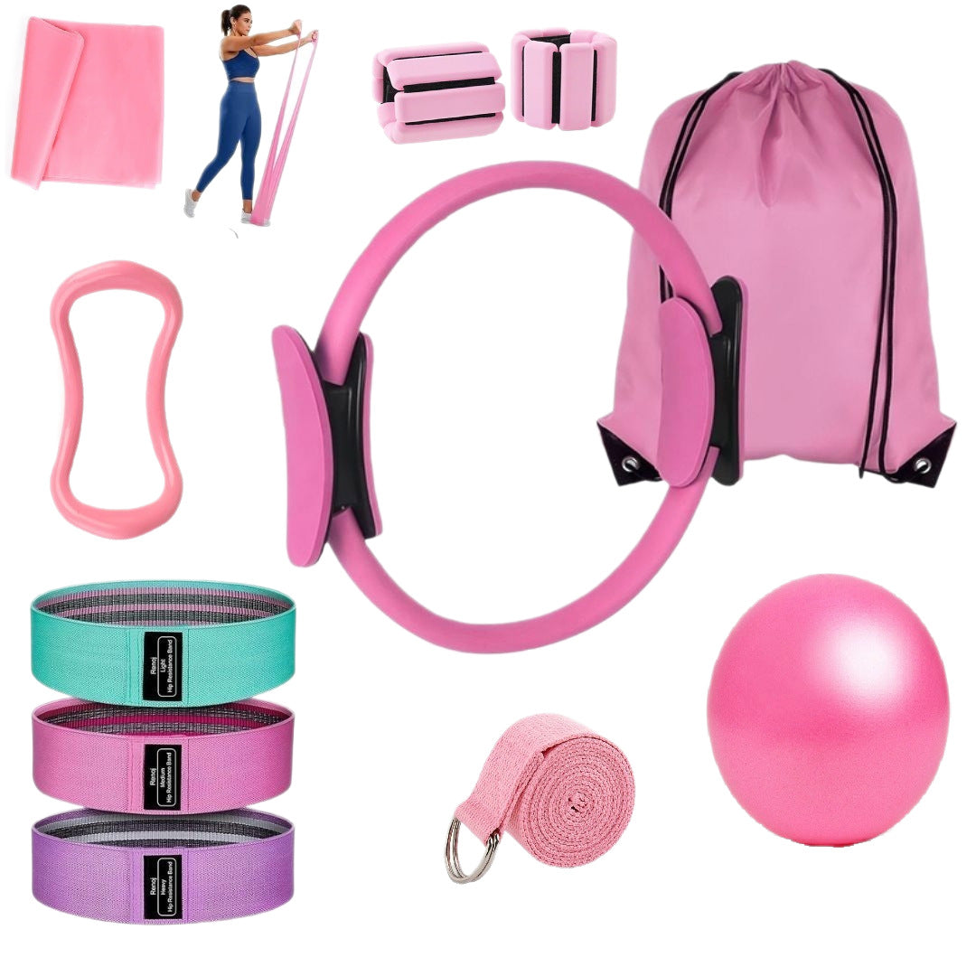 Pilates Yoga Fitness Set with Resistance Bands and Exercise Ring
