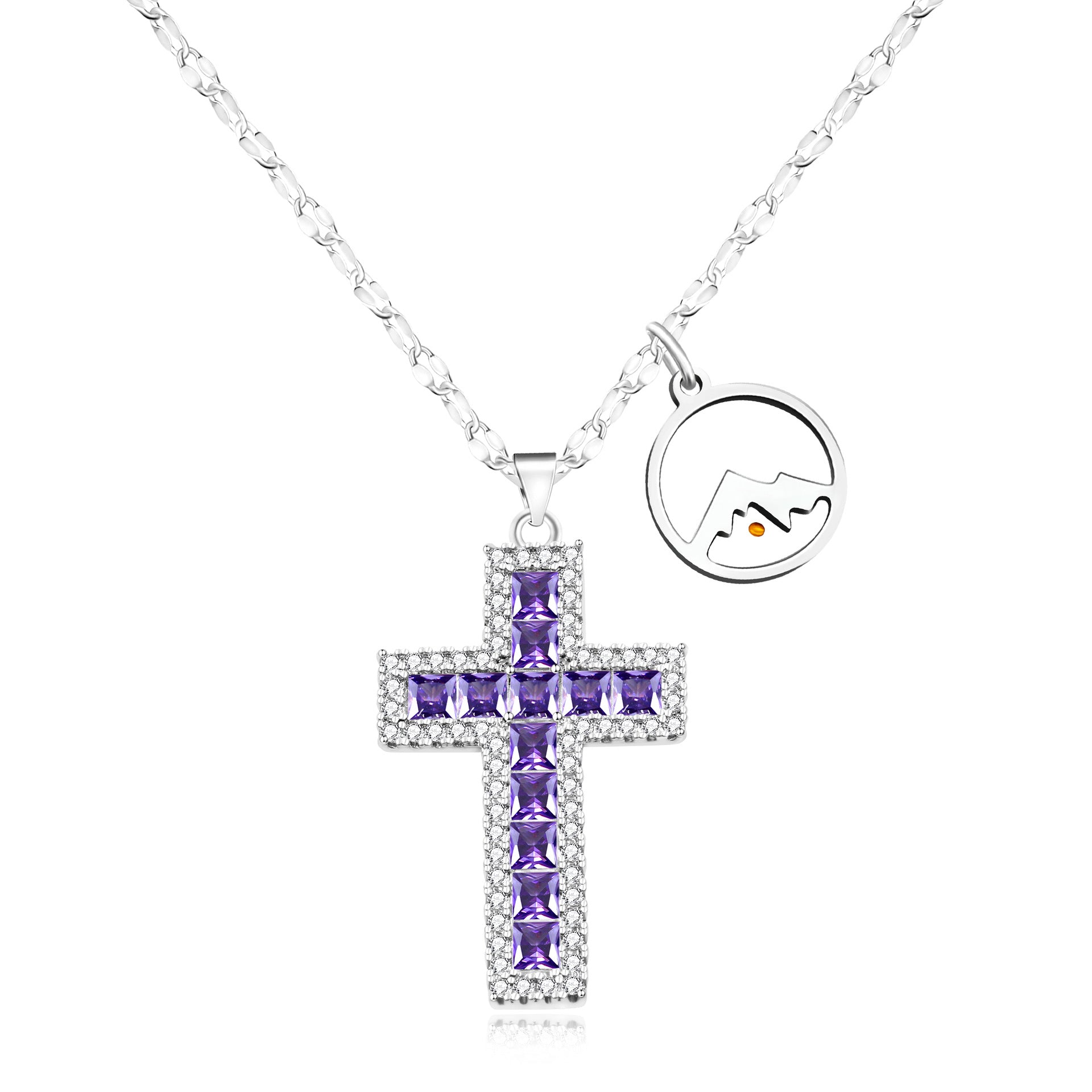 Adjustable Zircon Cross Pendant Necklace