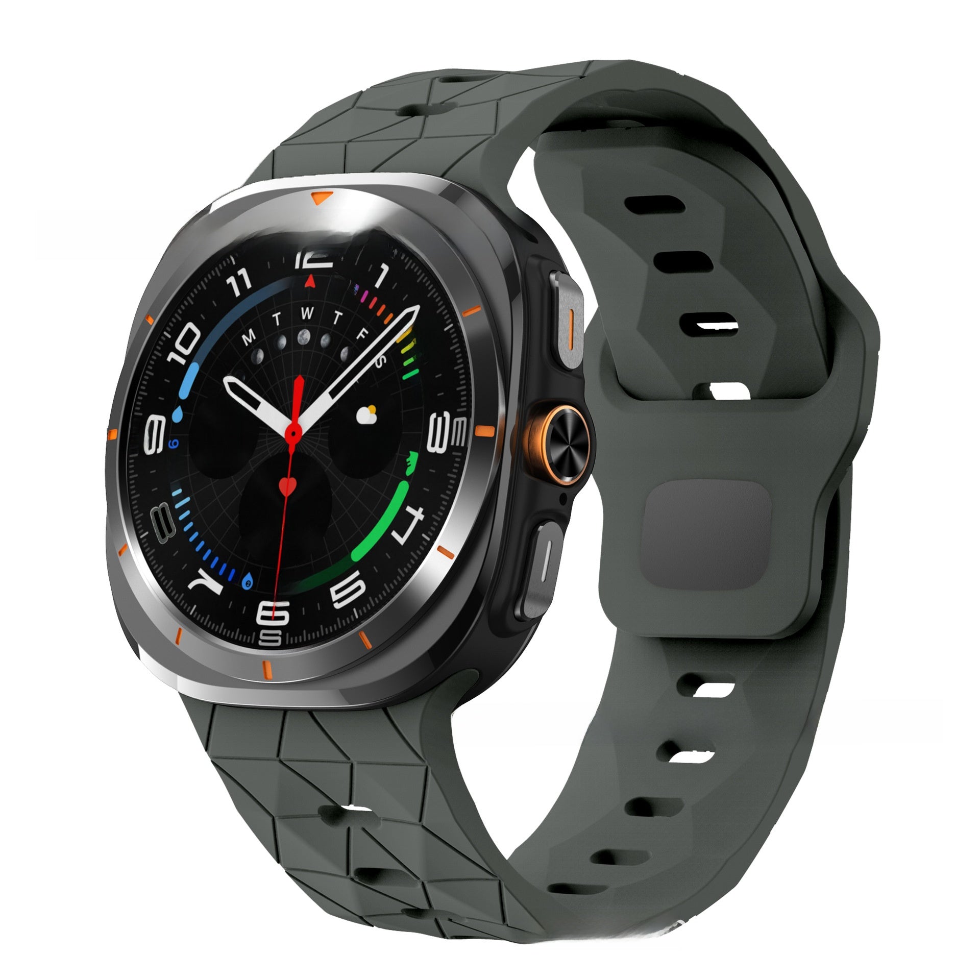 Football Pattern Reverse Buckle Silicone Strap for Samsung Watch