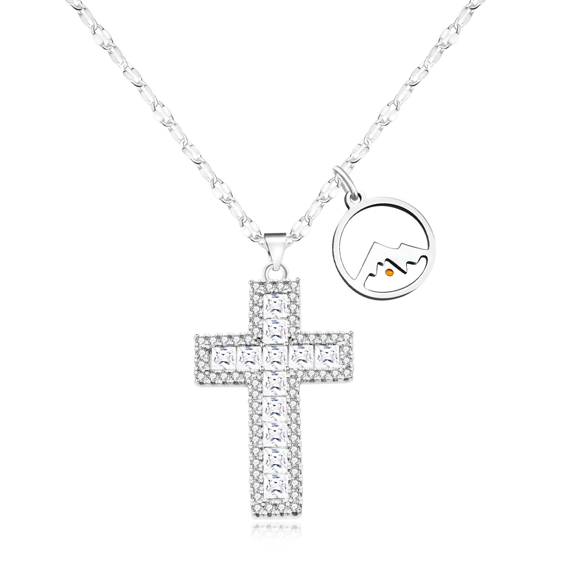 Adjustable Zircon Cross Pendant Necklace