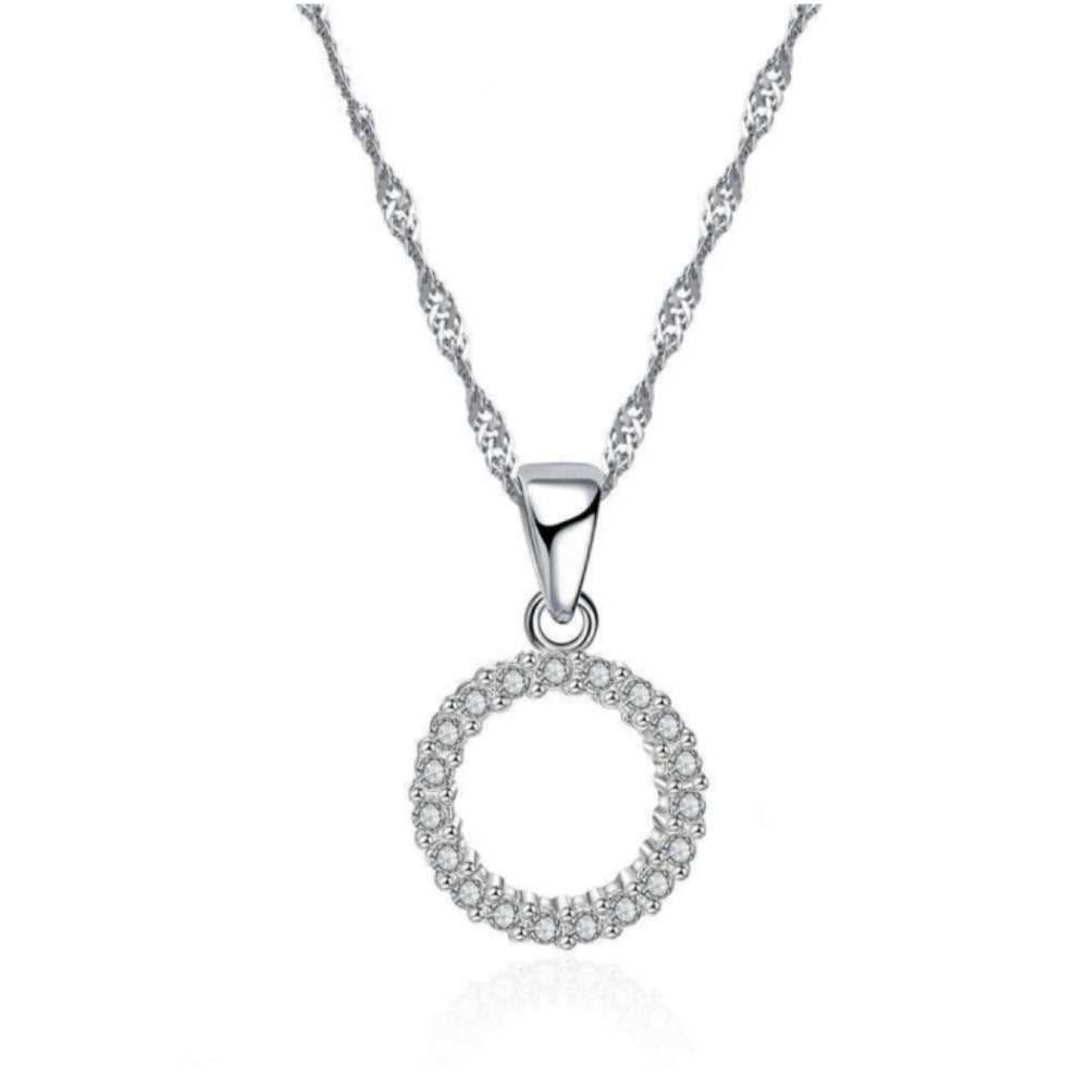 Vintage Sterling Silver Cubic Zirconia Necklace and Earrings Set