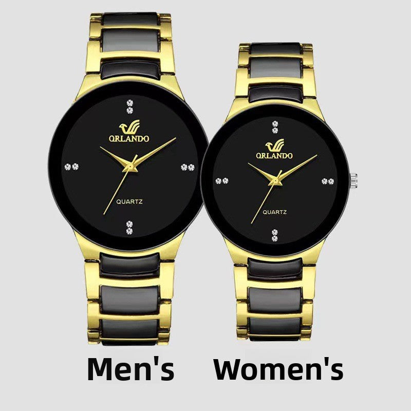 Minimalist Dial Quartz Watch with Steel Band