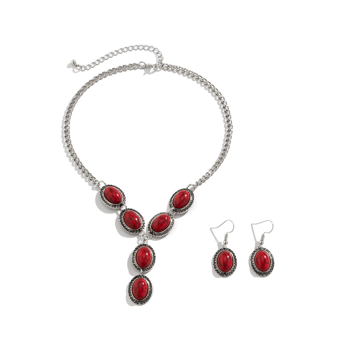 Geometric Alloy Necklace with Elastic Chain