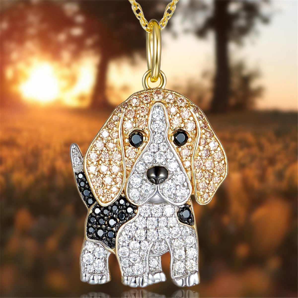 Cute Beagle Dog Pendant Necklace