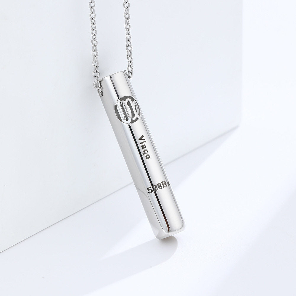 Breathing Whistle Zodiac Necklace with 528Hz Meditation Pendant