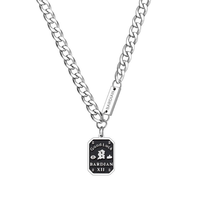 Titanium Steel Letter Charm Necklace