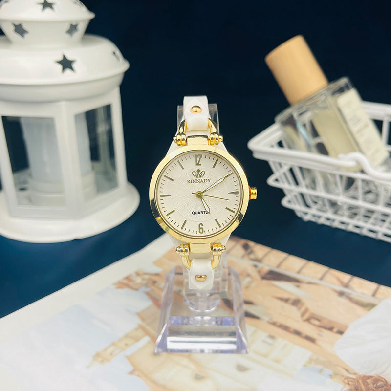 Quartz watch with thin belt