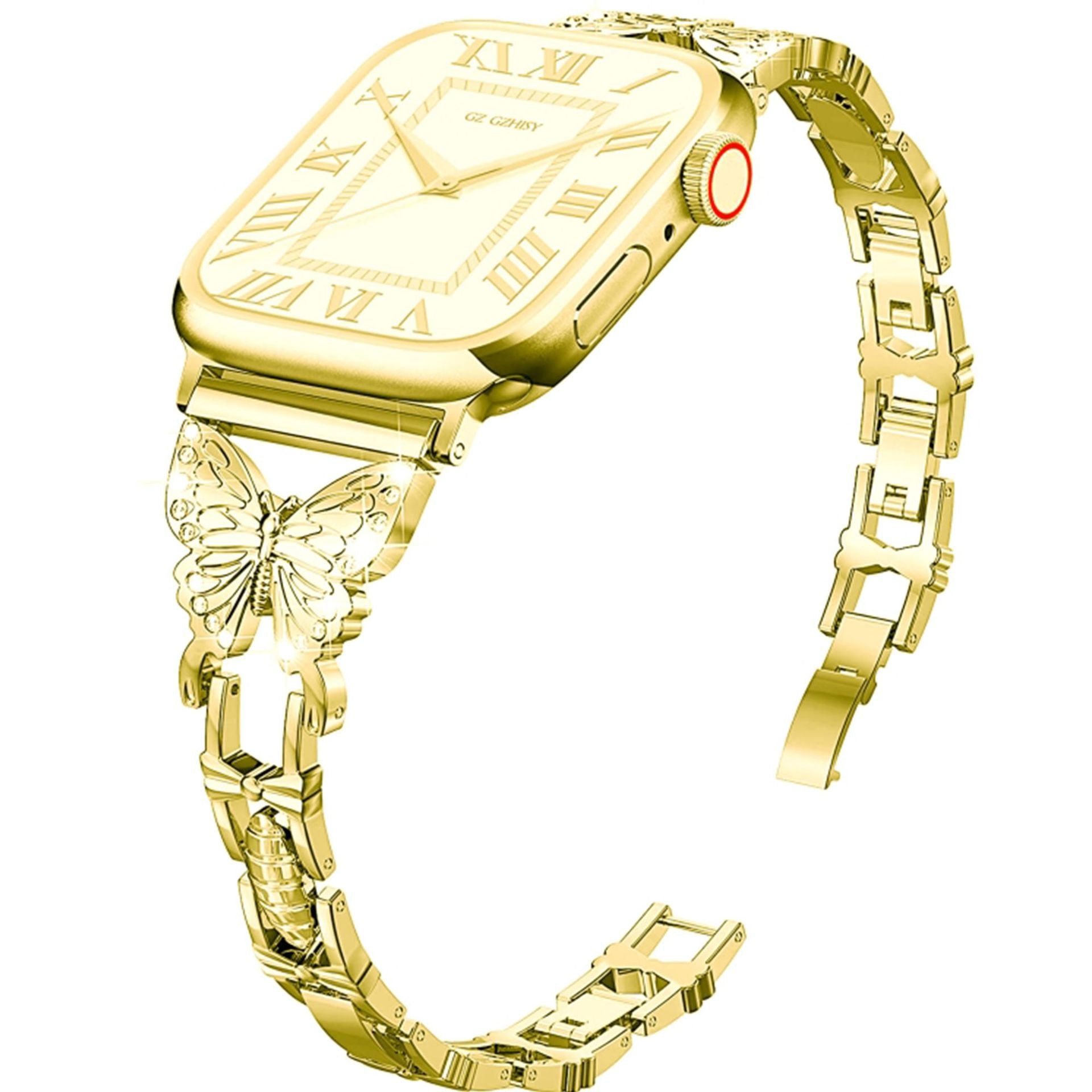 Butterfly Diamond Metal Watch Strap