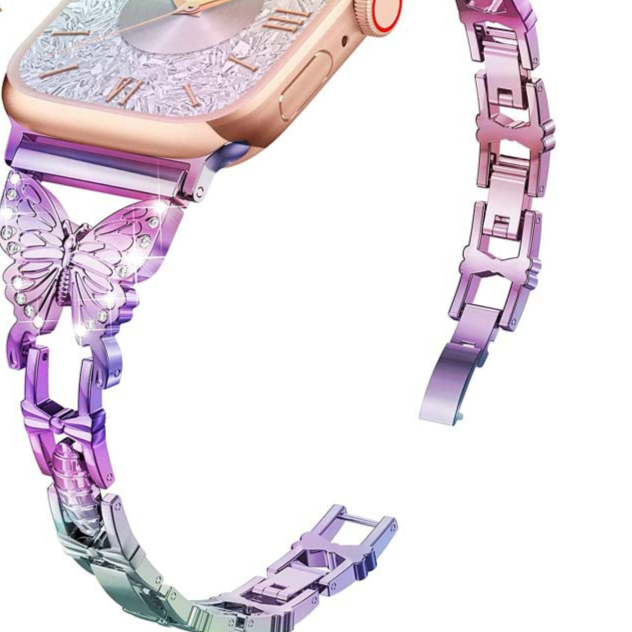 Butterfly Diamond Metal Watch Strap