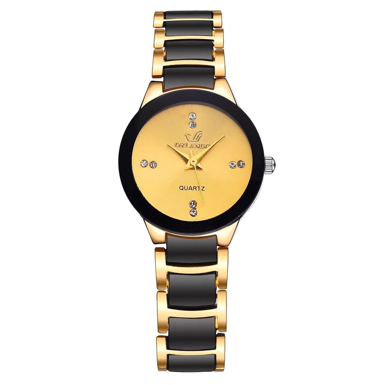 Minimalist Dial Quartz Watch with Steel Band