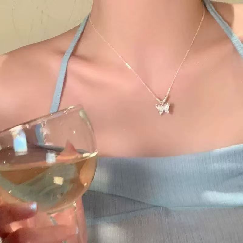 Ice Clear Butterfly Cat's Eye Adjustable Necklace