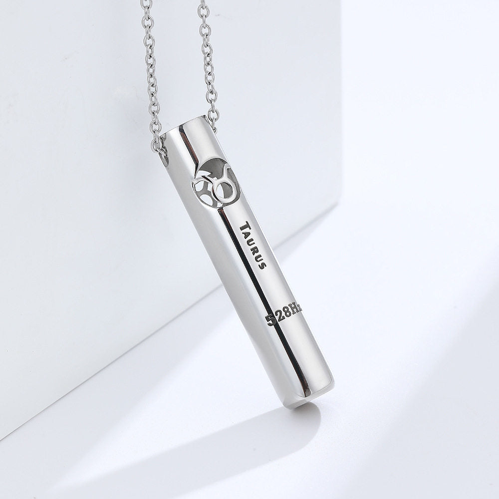 Breathing Whistle Zodiac Necklace with 528Hz Meditation Pendant